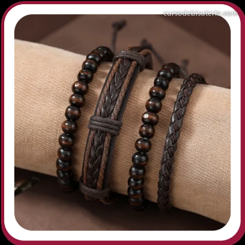 Pulseras de cuero trenzado